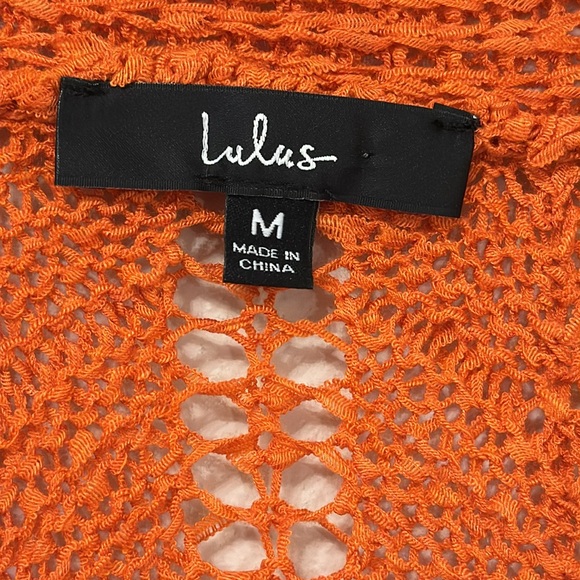 LULU’S New Orange Knit Cardigan Sweater MIDI Lightweight NWOT Size Medium - Picture 5 of 8